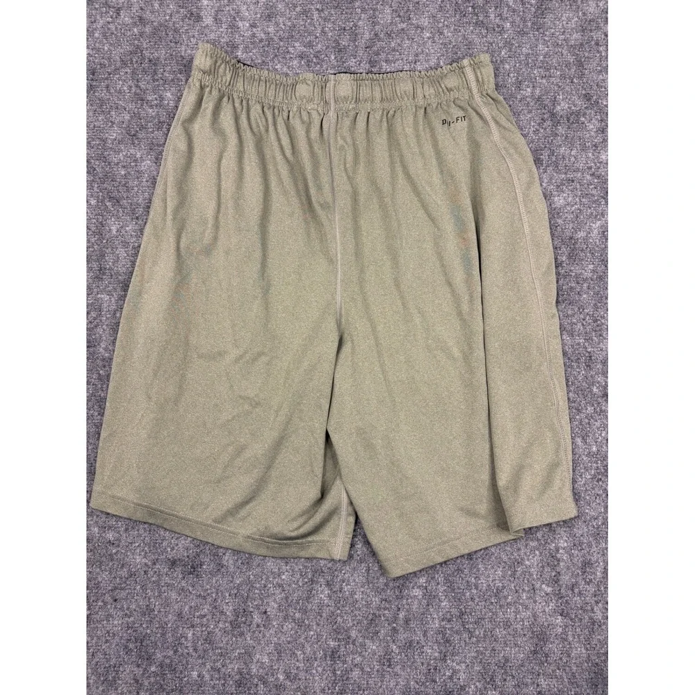 Nike Dri-FIT Mens Athletic Shorts Olive Green Heather Large Pockets Workout Gym